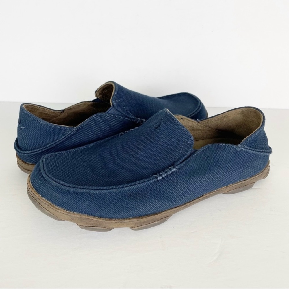 Olukai Moloa Kapa Trench Blue Dark Wood Slip On Shoes